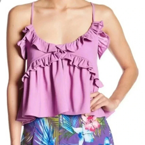 Romeo & Juliet Couture Tops - Romeo + Juliet Couture Ruffled Lavendar Spaghetti Strap Top Size M—A3